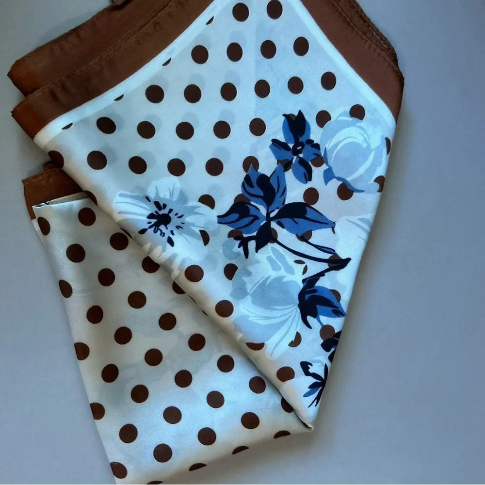 Floral and Polka Dot Scarf S103